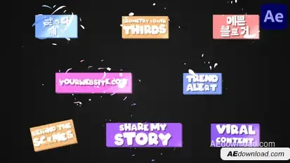 Funny Geometry Lower Thirds for After Effects Elements template preview