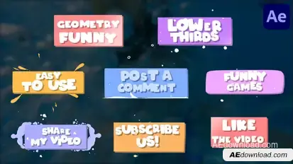 Funny Geometry Lower Thirds for After Effects Elements template preview