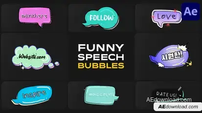 Funny Speech Bubbles for After Effects Elements template preview