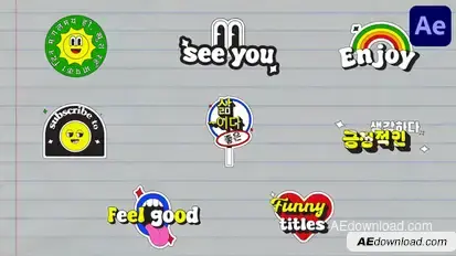 Funny Stickers for After Effects Titles template preview