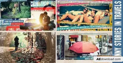Videohive Funny Stories In Travels Video Displays template preview