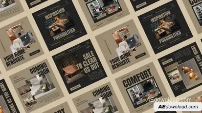 Furni Interior Instagram Posts Product Promo template preview