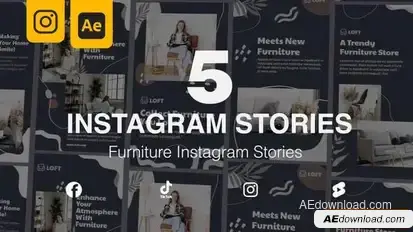 Furniture Real Estate Instagram Stories Openers template preview