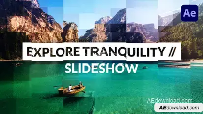 Explore Tranquility // Slideshow Video Displays template preview
