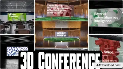 Futuristic 3D Conference Stage Display Mockups Product Promo template preview
