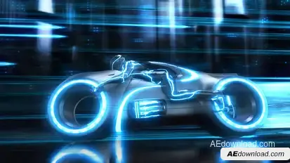 Futuristic Neon Bike Logo Logo Stings template preview