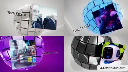 Futuristic Sphere Intro Video Displays template preview