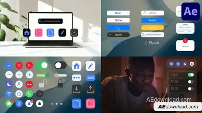 Gadget Interface Elements for After Effects Elements template preview