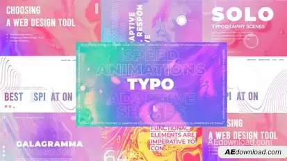 Galagramma typography pack Titles template preview