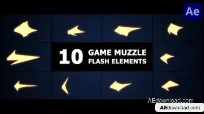 Game Muzzle Flash Elements | After Effects Elements template preview