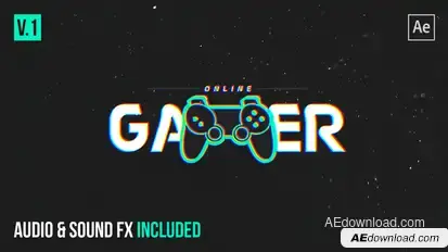 Gamer Glitch Logo Reveal Logo Stings template preview
