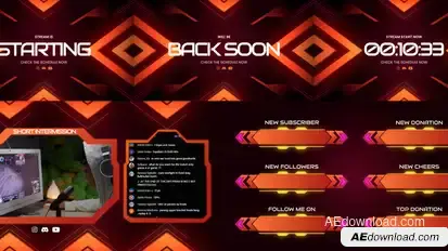Gamer Stream Pack Elements template preview