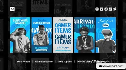Gamer Streamer Instagram Reels Product Promo template preview