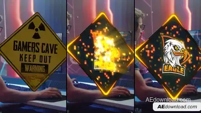 Gamer Zone Logo Transition Elements template preview