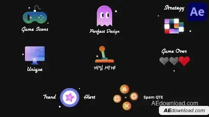 Games Icons And Titles | After Effects Titles template preview