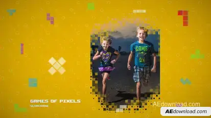 Games Of Pixels Slideshow Video Displays template preview
