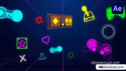 Gaming Icon Loopable Overlay Video Displays template preview