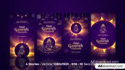 Ganesha Chaturthi Celebration Instagram Stories Openers template preview
