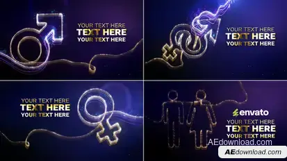 Gender Neon Symbols Intro // Gender Show Openers template preview