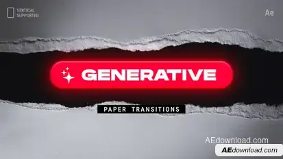 Generative Paper Transitions | Vertical | After Effects Elements template preview