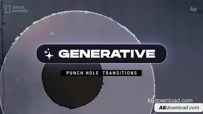 Generative Punch Hole Transitions  | Vertical | After Effects Elements template preview