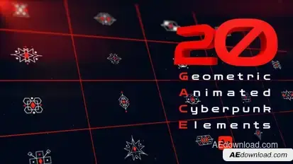 Geometric Animated Cyberpunk Elements Elements template preview