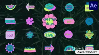 Geometric Cartoon Titles for After Effects Titles template preview
