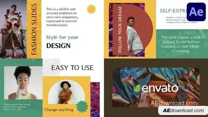 Geometric Fashion Slides for After Effects Openers template preview