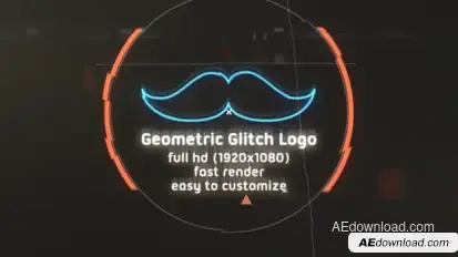 Geometric Glitch Intro Logo Stings template preview