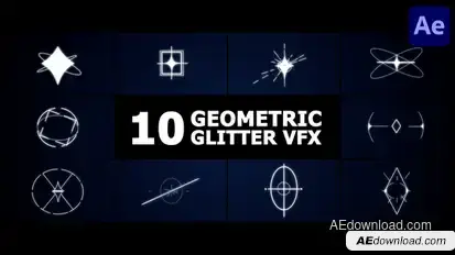 Geometric Glitter VFX | After Effects Elements template preview