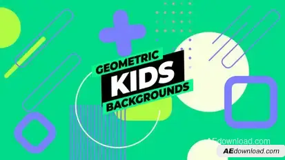 Geometric Kids Backgrounds Elements template preview