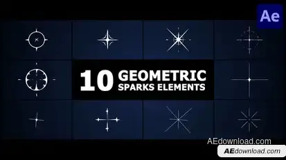 Geometric Sparks Elements | After Effects Elements template preview