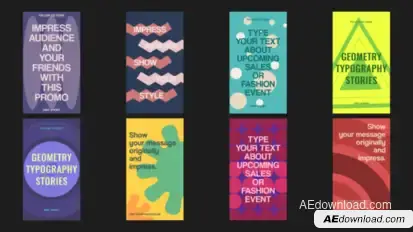 Geometry Typography Stories Titles template preview