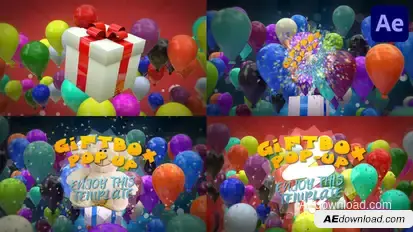 Gift Box Pop Up for After Effects Openers template preview