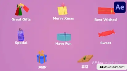 Gift Boxes Icons And Titles for After Effects Titles template preview