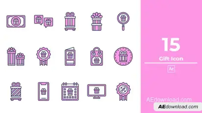 Gift Icon After Effect Elements template preview