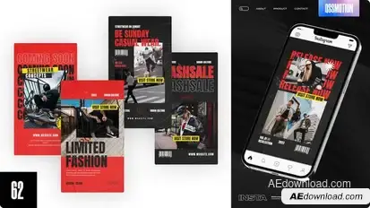 Glamorous Stories Video Displays template preview