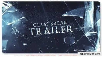 Glass Break Action Trailer Video Displays template preview
