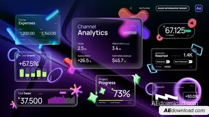 Glass Infographic Widget Logo Stings template preview