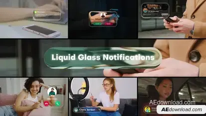 Glass Liquid Notifications Titles template preview
