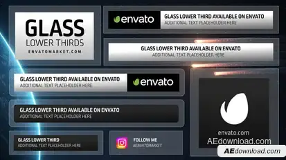 Glass Lower Thirds Elements template preview