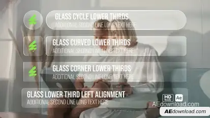 Glass Lower Thirds Elements template preview
