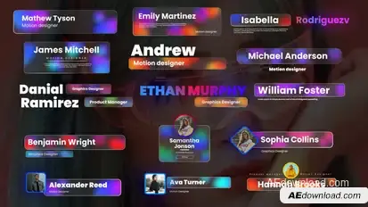 Glass Lower Thirds Titles template preview