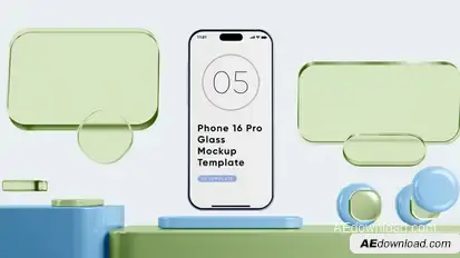 Glass Phone 16 Pro App Preview Screen Template Product Promo template preview