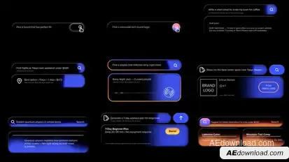 Glass Search Bar Elements template preview