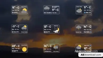 Glass Weather Titles | After Effects Titles template preview