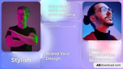 Glassmorphism Multiscreen Slideshow Video Displays template preview