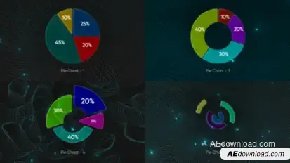 Glassmorphism Pie Charts Elements template preview