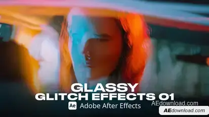 Glassy Glitch Effect 01 Ae Elements template preview