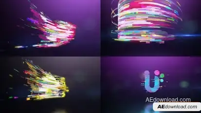 Glitch 3D Strokes Logo Openers template preview